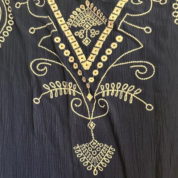 Alya Dark Blue Embroidered Blouse - Picture 4 of 8